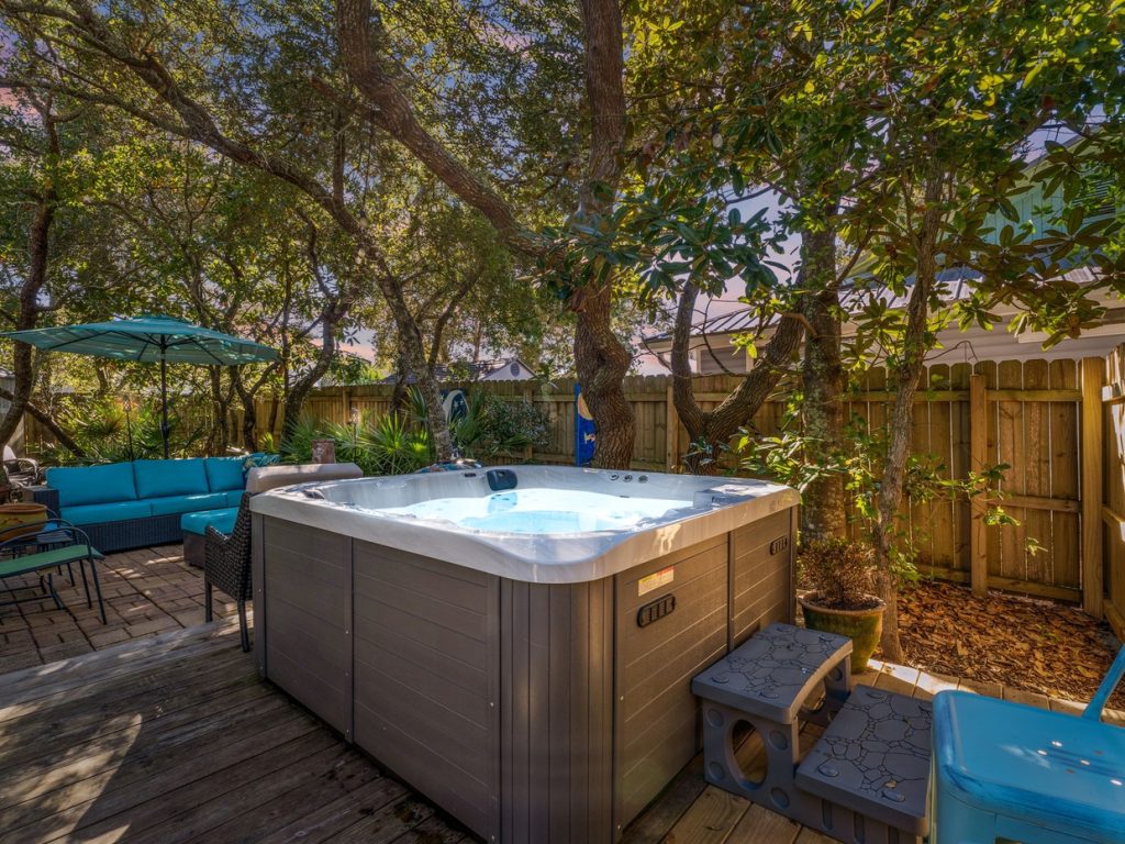 Home Outdoor hot tub at Barefoot Paradise, a 3-bed beach home in Panama City Beach.