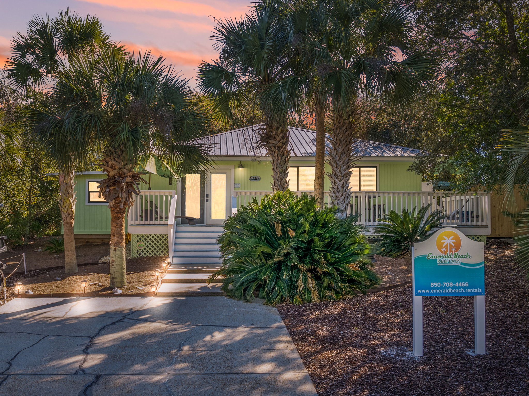 Front exterior of Barefoot Paradise vacation rental in Panama City Beach, Florida