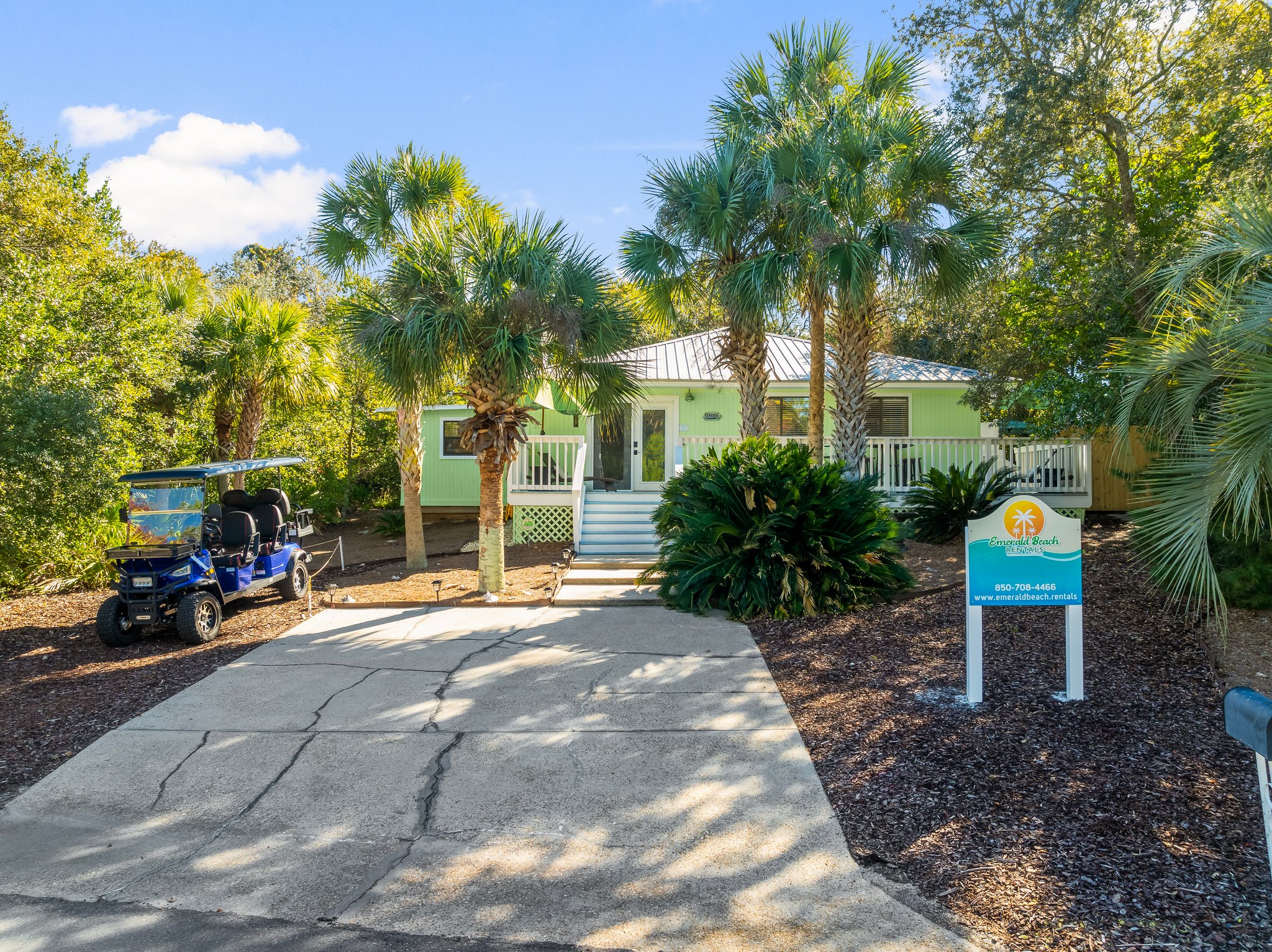 Front exterior of Barefoot Paradise vacation rental in Panama City Beach Florida